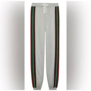 Men's Gucci technical jersey track pants with signature red/green stripe XXXL